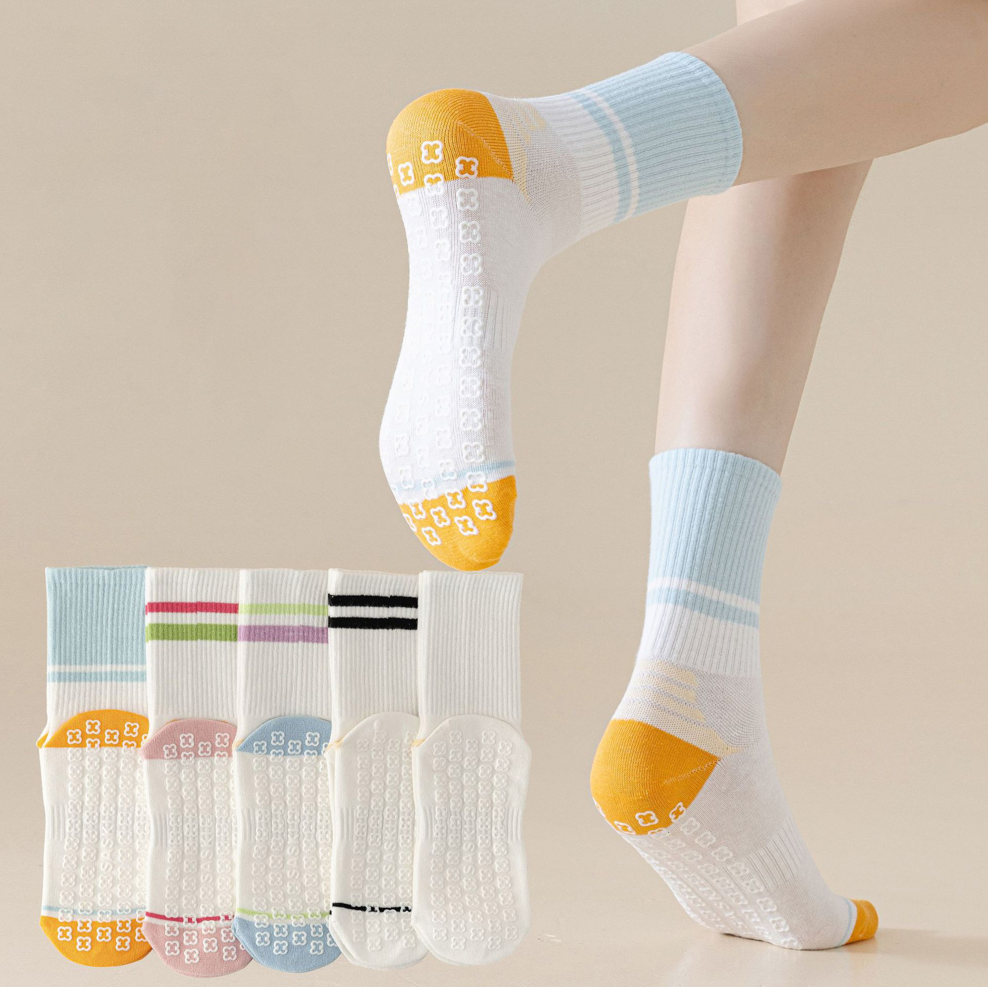 2pairs Non-Slip Grip Sock Slip - Grip Sock Yoga 评论和价格