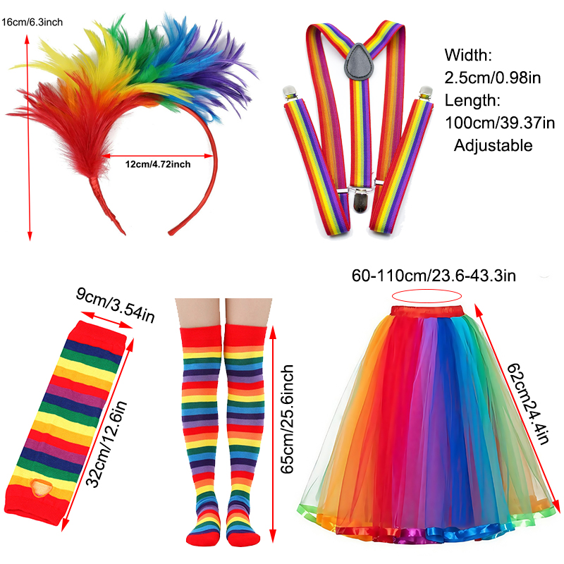Rainbow Headband Strap Sleeve  - Knee High Sock Women 评论和价格