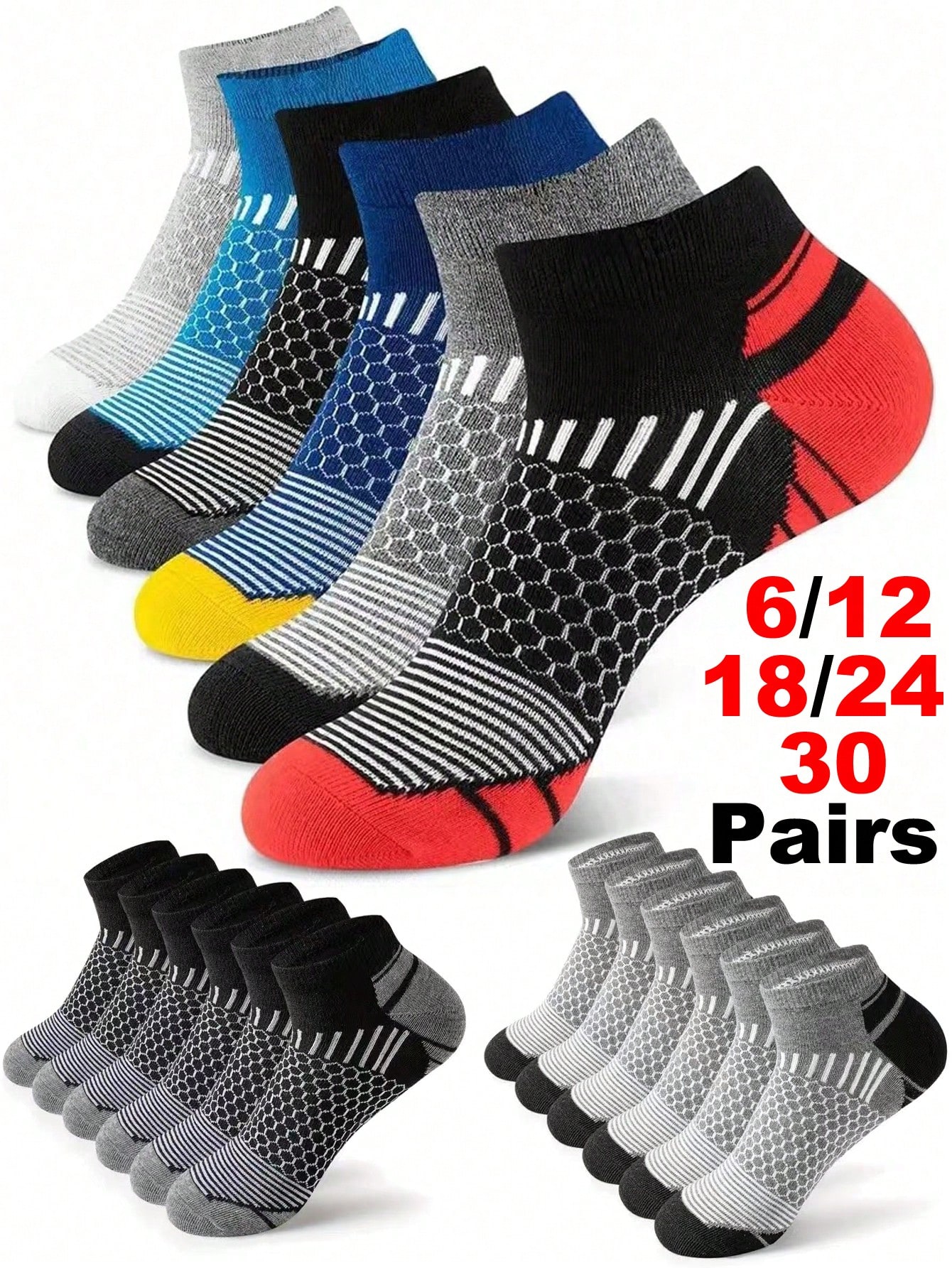 12Pairs Men's Ankle Athletic S - Ankle Sock Low Cut 评论和价格