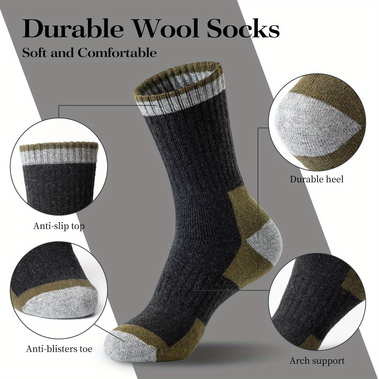 Winter Merino Wool Socks Thick - Wool Hiking Sock 评论和价格