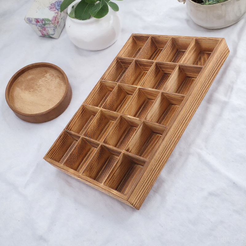 1pc 20-Compartment Wooden Unde - Sock Organizer Tray 评论和价格