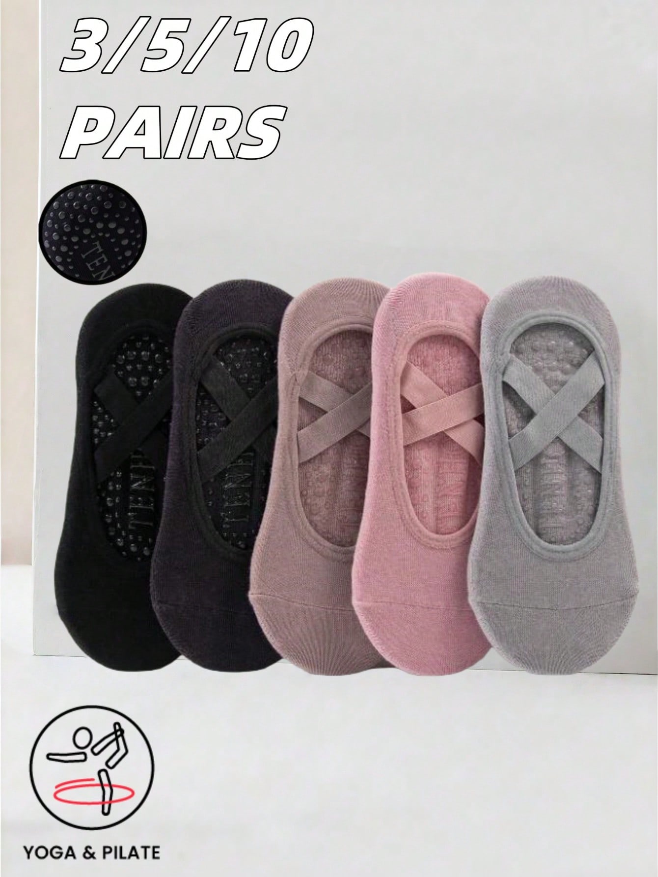 Anti-slip silicone sole yoga s - Grip Sock Yoga 评论和价格