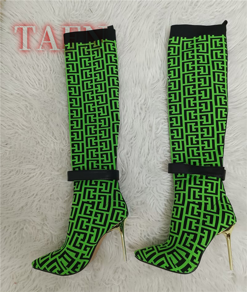 Women Stretch Sock Boots Fashi - Knee High Sock Women 评论和价格