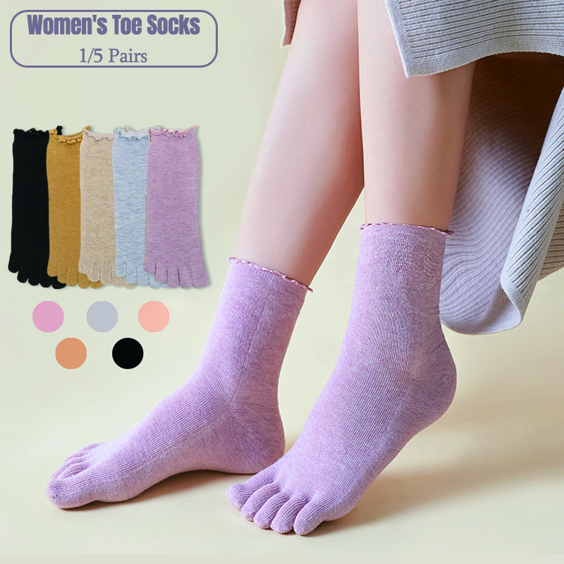 1/5 Pairs Cotton Women Five Fi - Toe Sock Split 评论和价格