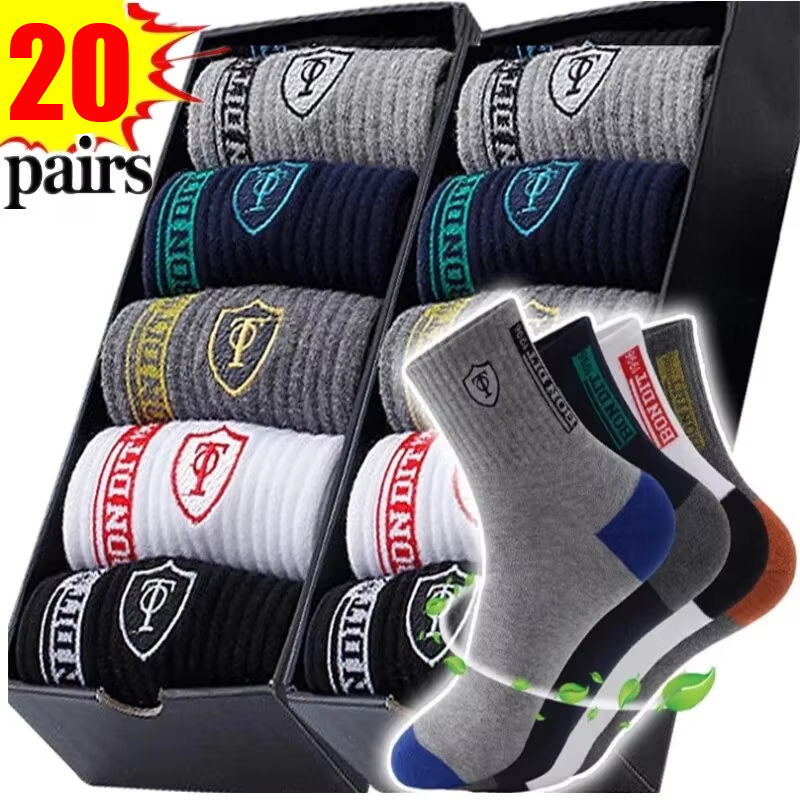 Men's 20-Pack Premium Thermal  - Cotton Crew Sock Pack 评论和价格