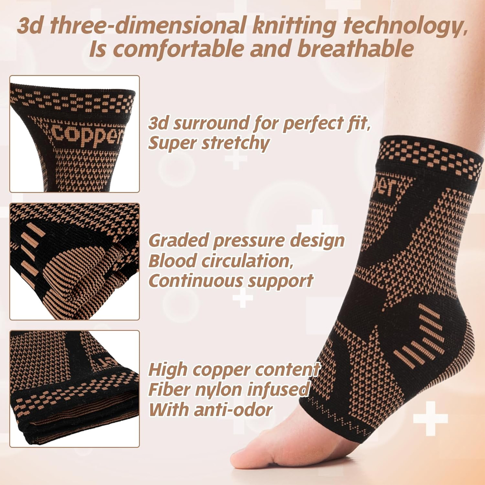 2PCS Copper Ankle Brace Suppor - Ankle Brace Sock 评论和价格