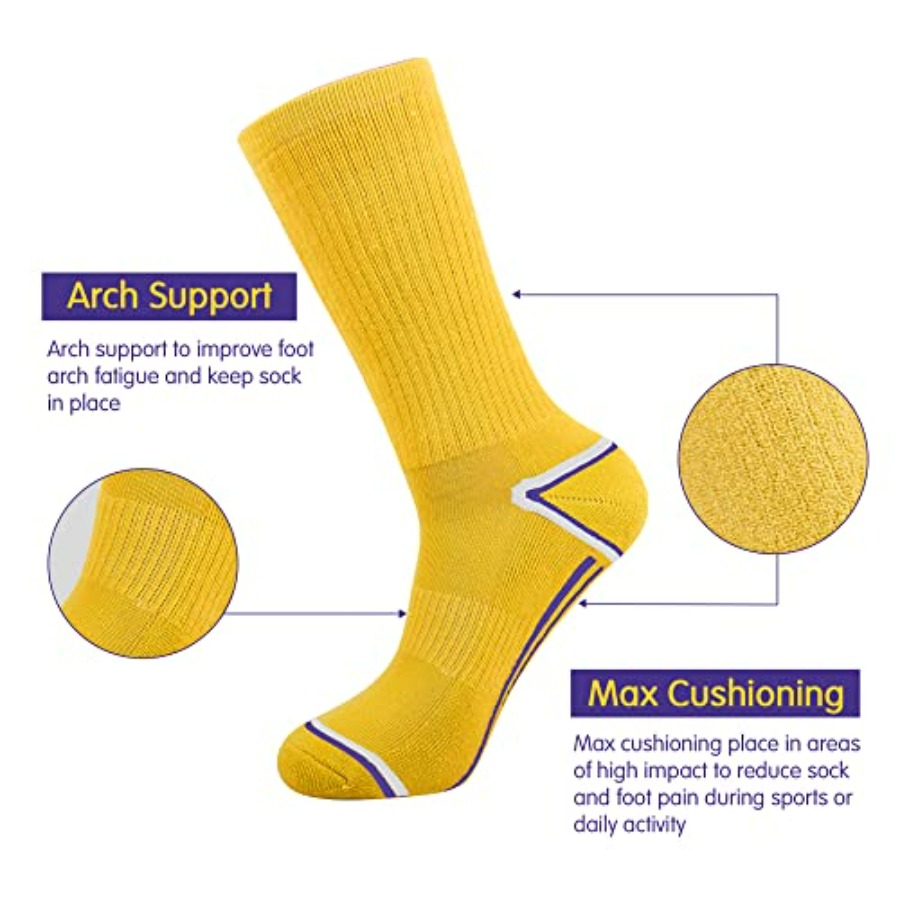 Mens 6 Pack Athletic Performan - Cotton Crew Sock Pack 评论和价格