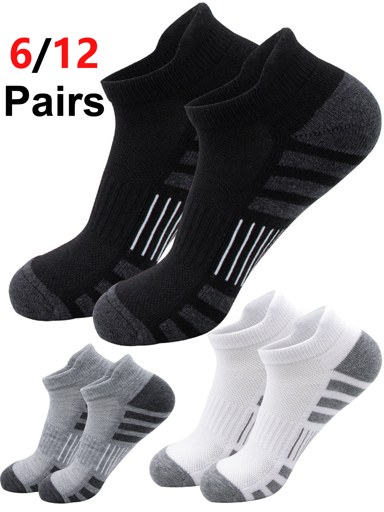 6/12Pairs Ankle Athletic Runni - Athletic Sock Cushion 评论和价格