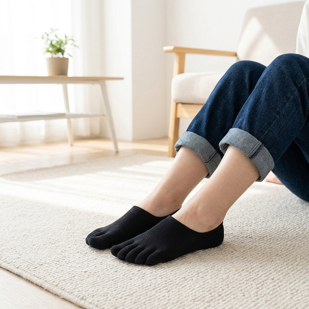 1/3/4 Pairs,Unisex Cotton Five - Toe Sock Split 评论和价格