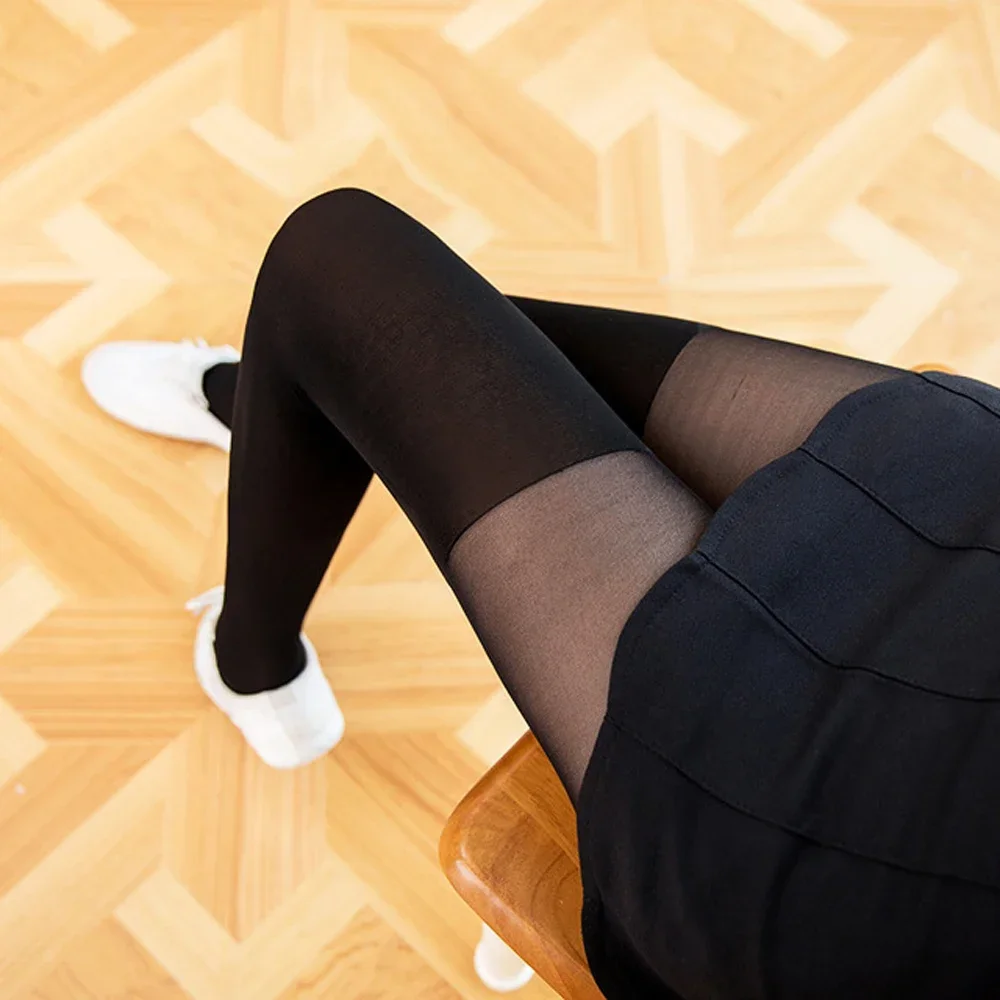Fake Over-the-Knee Velvet Tigh - Tights Pantyhose Sheer 评论和价格