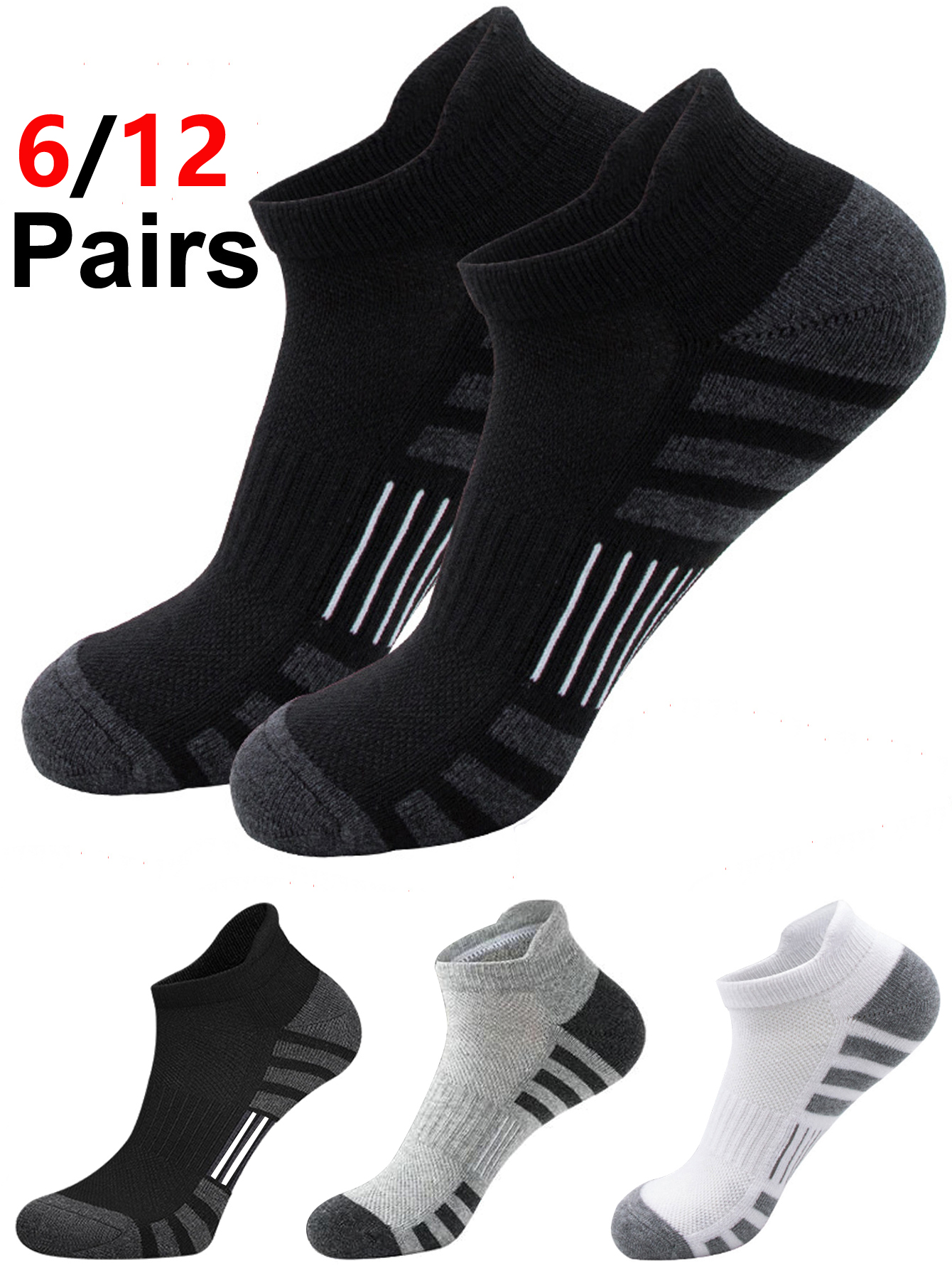 6/12 Pairs Cushioned Breathabl - Athletic Sock Cushion 评论和价格