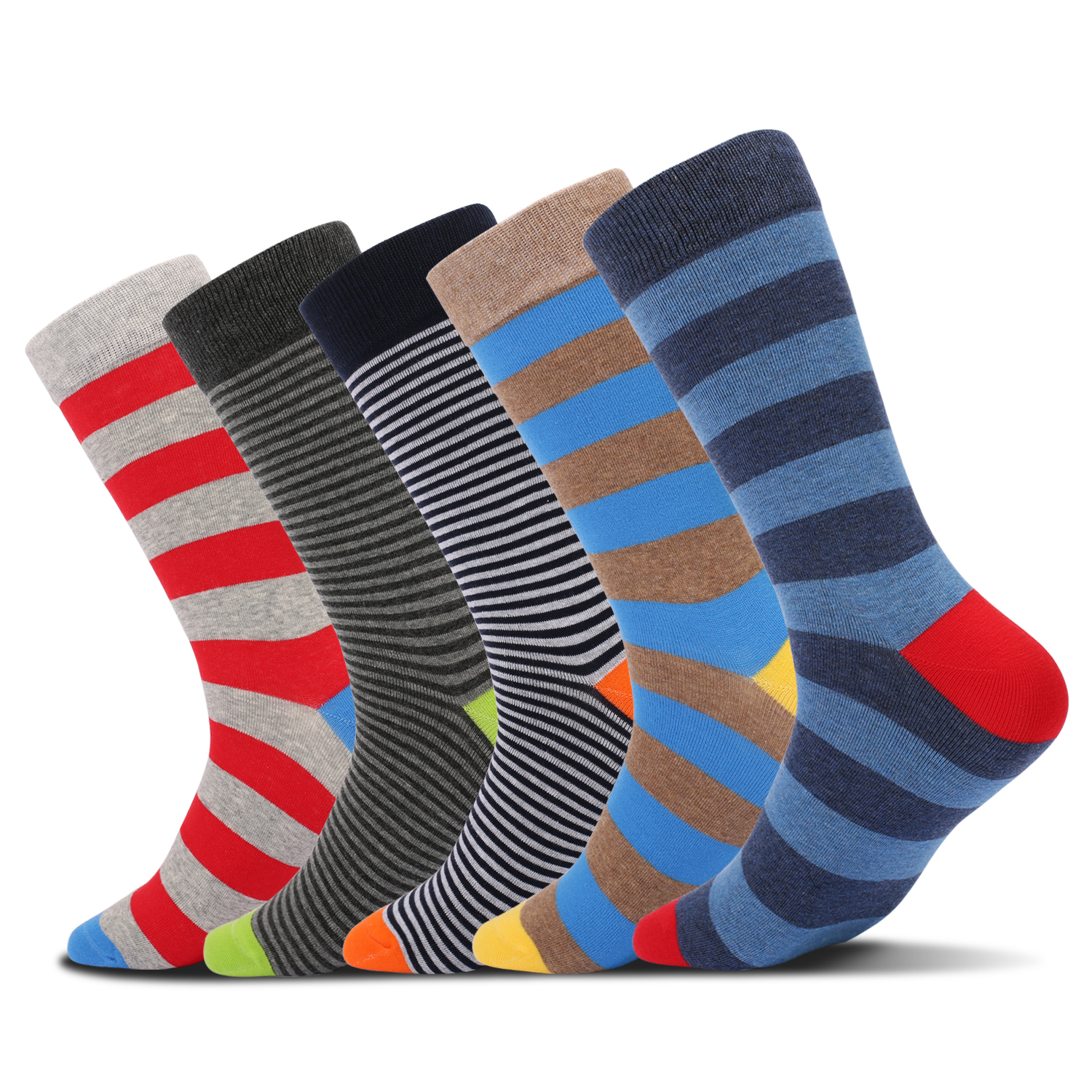 5Pairs Mens Fun Dress Socks, P - Cotton Crew Sock Pack 评论和价格