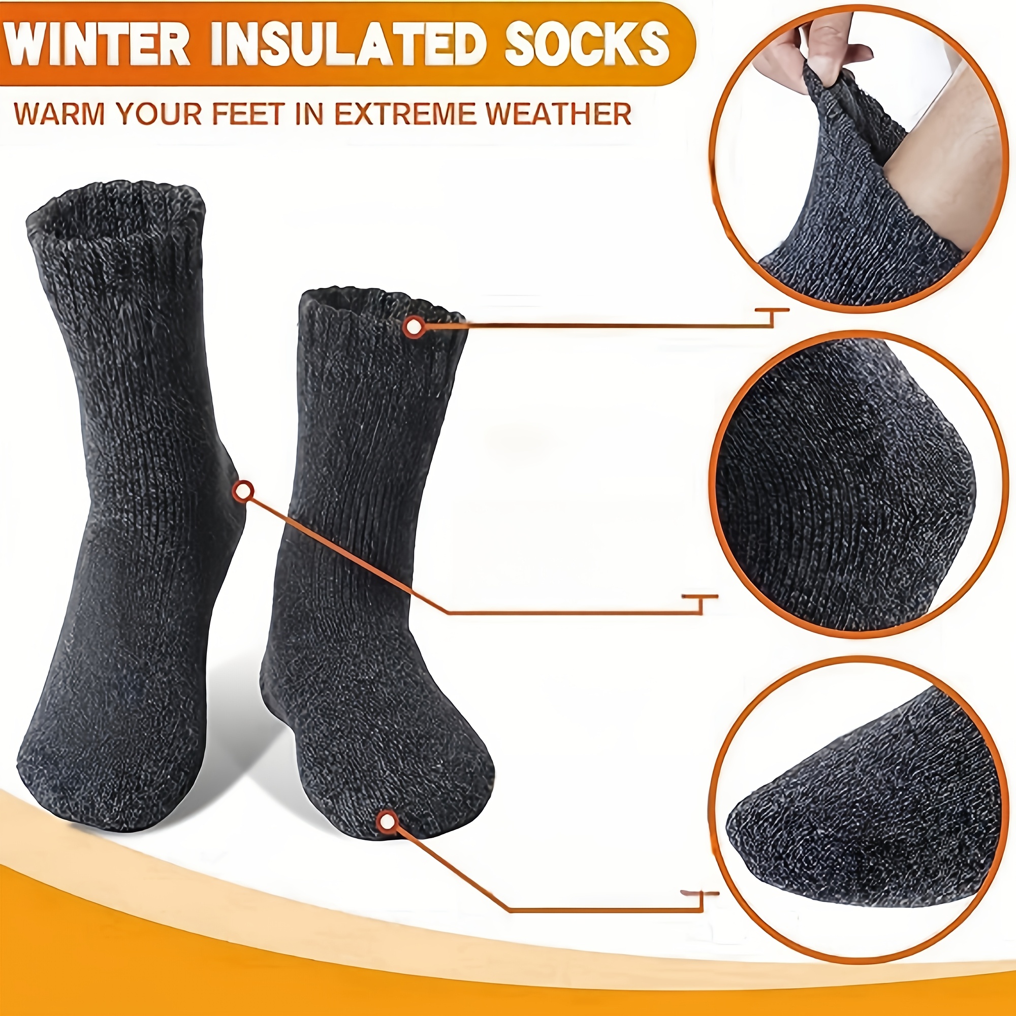Three Pairs of Men'S Black Soc - Thermal Sock Winter 评论和价格