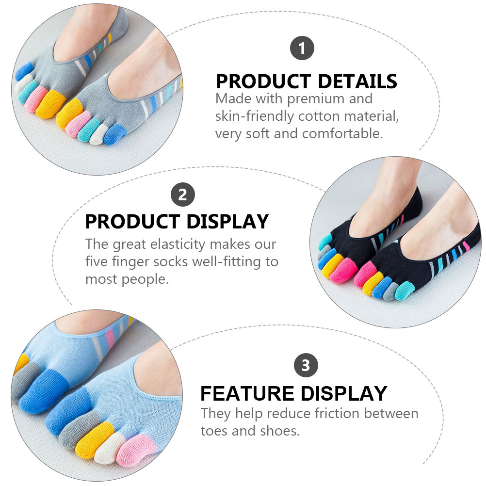 5Pairs Yoga Toe Socks Women In - Invisibility Sock Loafer 评论和价格