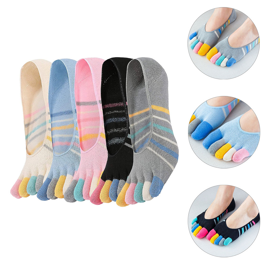 5Pairs Yoga Toe Socks Women In - Invisibility Sock Loafer 评论和价格