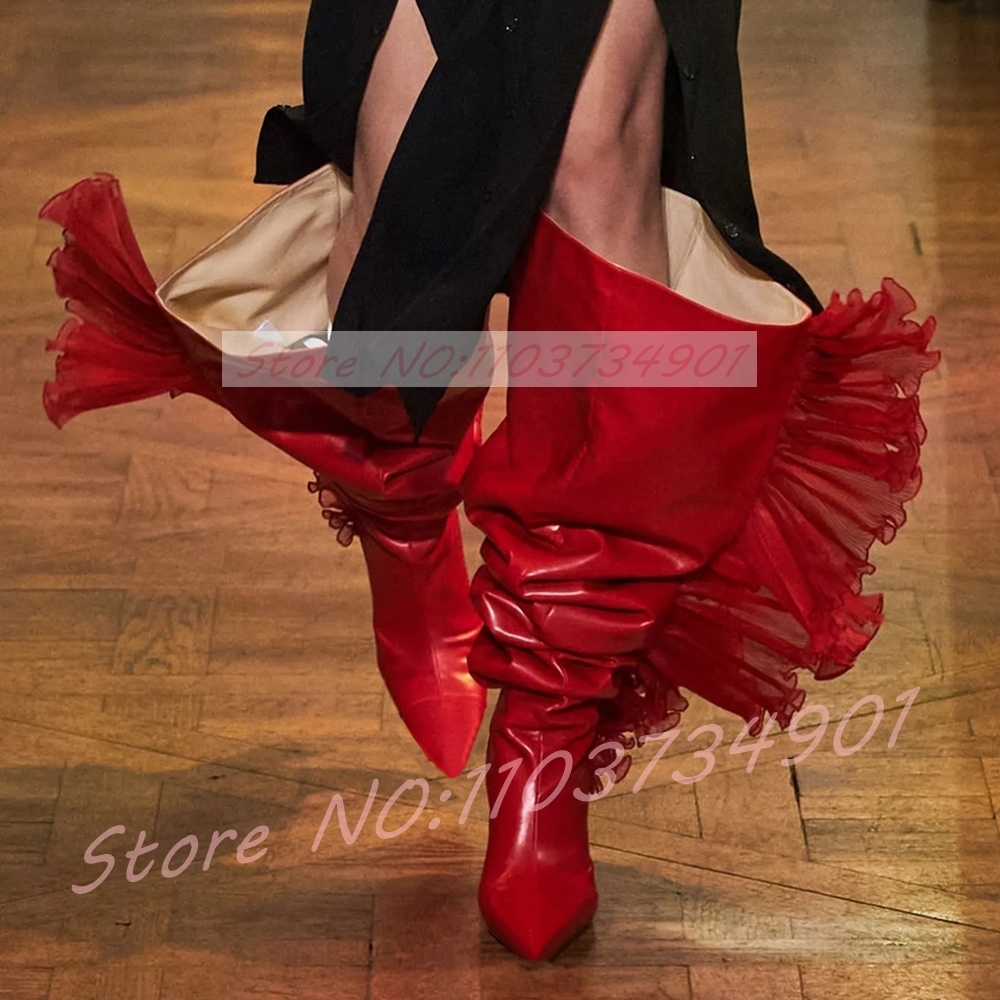Ruffles Tulle Slouchy Sock Sty - Boot Sock Slouchy 评论和价格