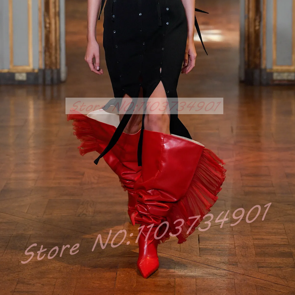 Ruffles Tulle Slouchy Sock Sty - Boot Sock Slouchy 评论和价格